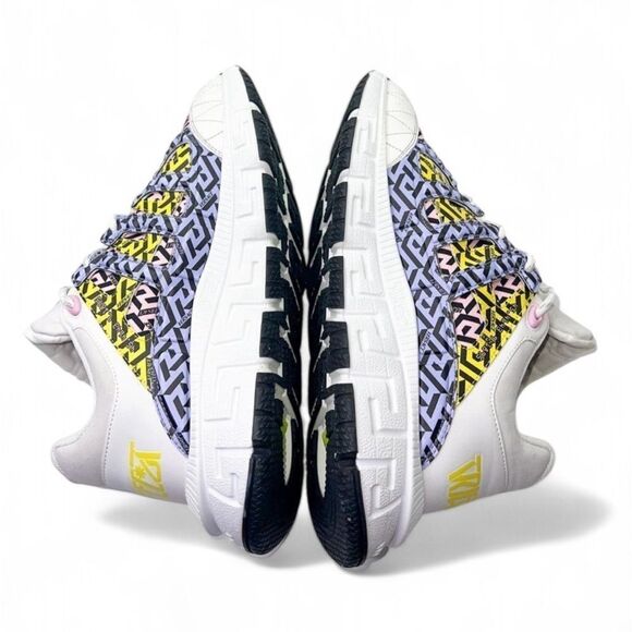 VERSACE Men's Trigreca White Platform Multicolor Monogram Sneakers Size … - Picture 11 of 14